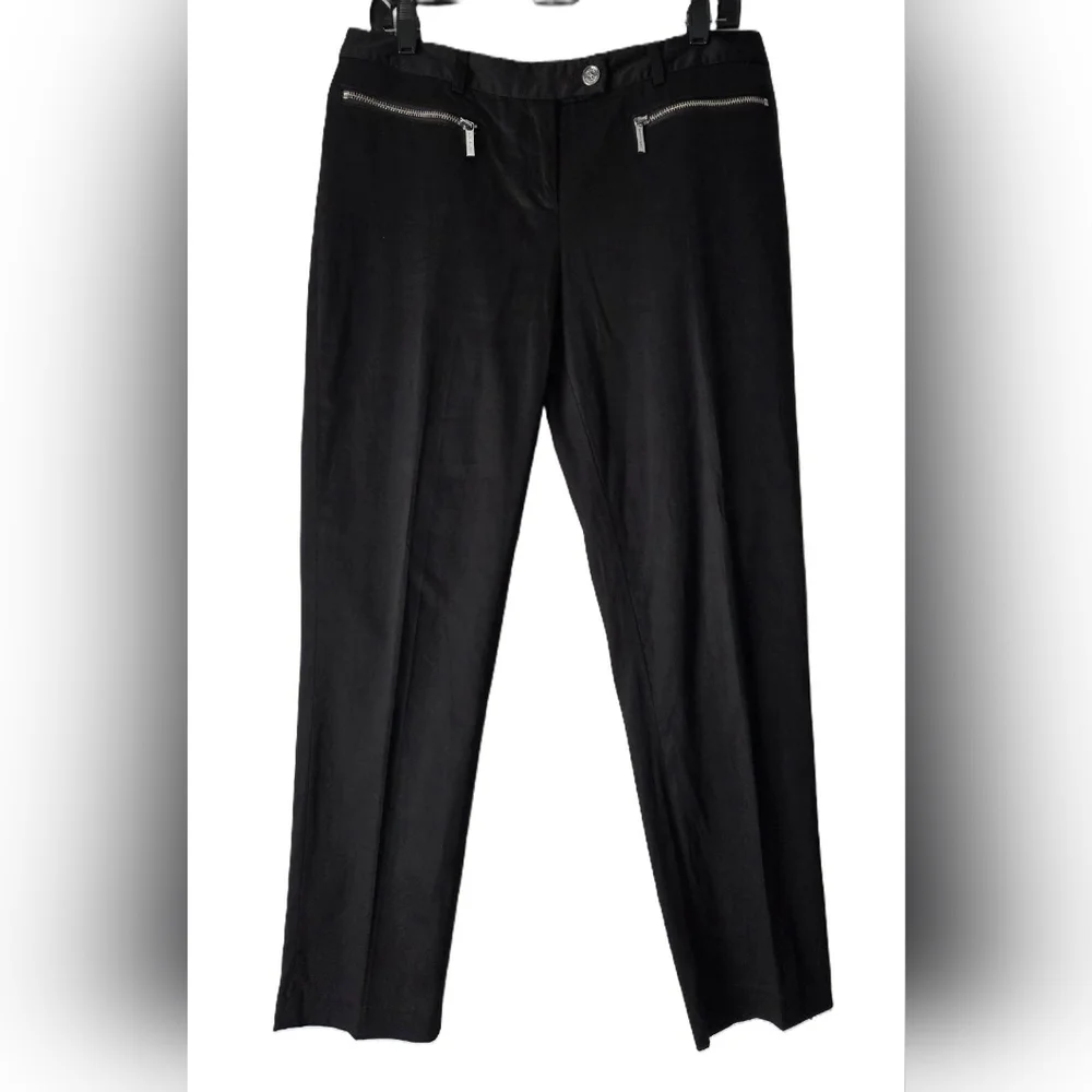 MMK Black Dress Pants with Silver Zippers Size 8 - Picture 2 of 12